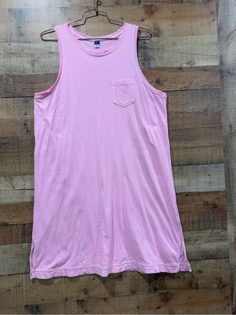 Old Navy Pink Cotton Crewneck Midi Tank Dress Size XL Tall